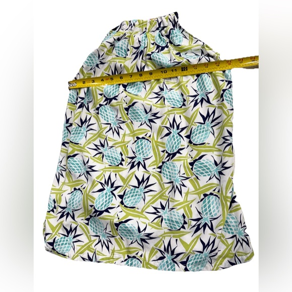 Tommy Bahama Relax Halter Tunic Blouse Womens S Pinapple Green/Blue BOW Back - Picture 5 of 7